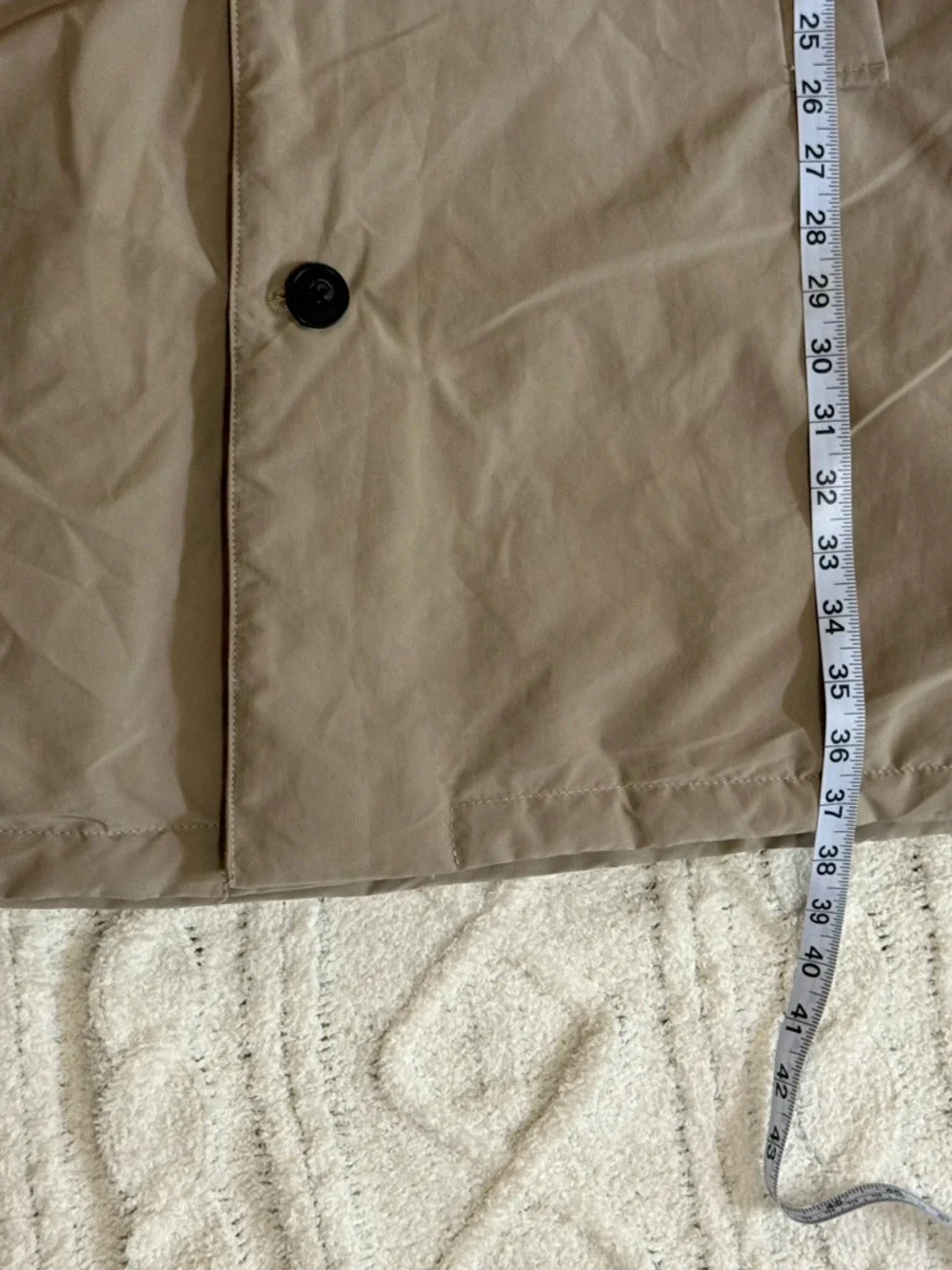 Zara Men Beige Padded Trench Coat Overcoat Medium